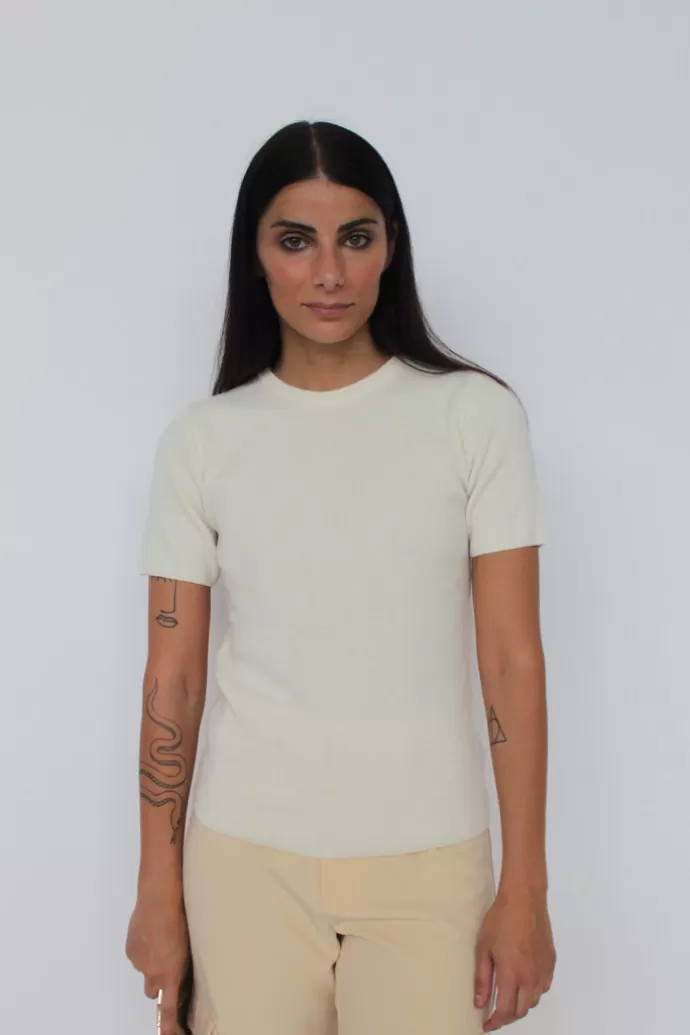 TENNÉ Alba Cashmere Blend Knit T-Shirt