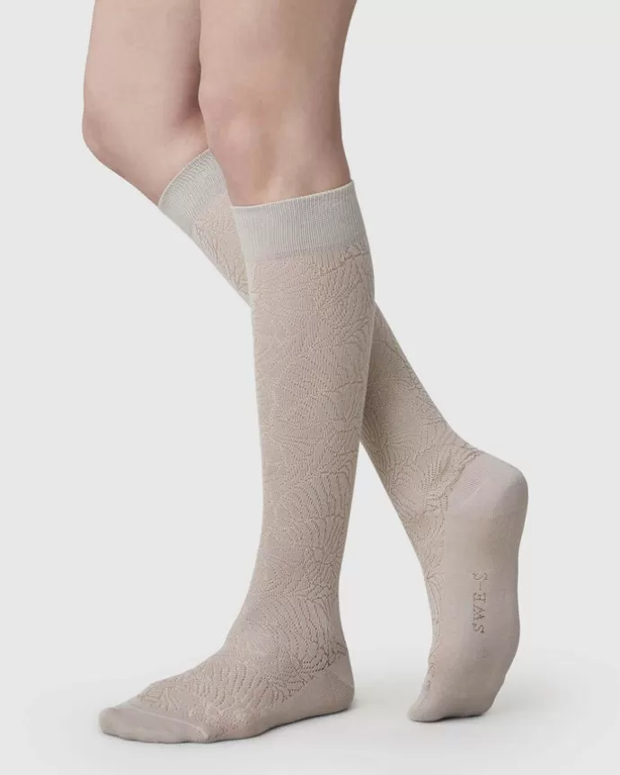 Best Sale Swedish Stockings Alba Ginkgo Knee-Highs Oat