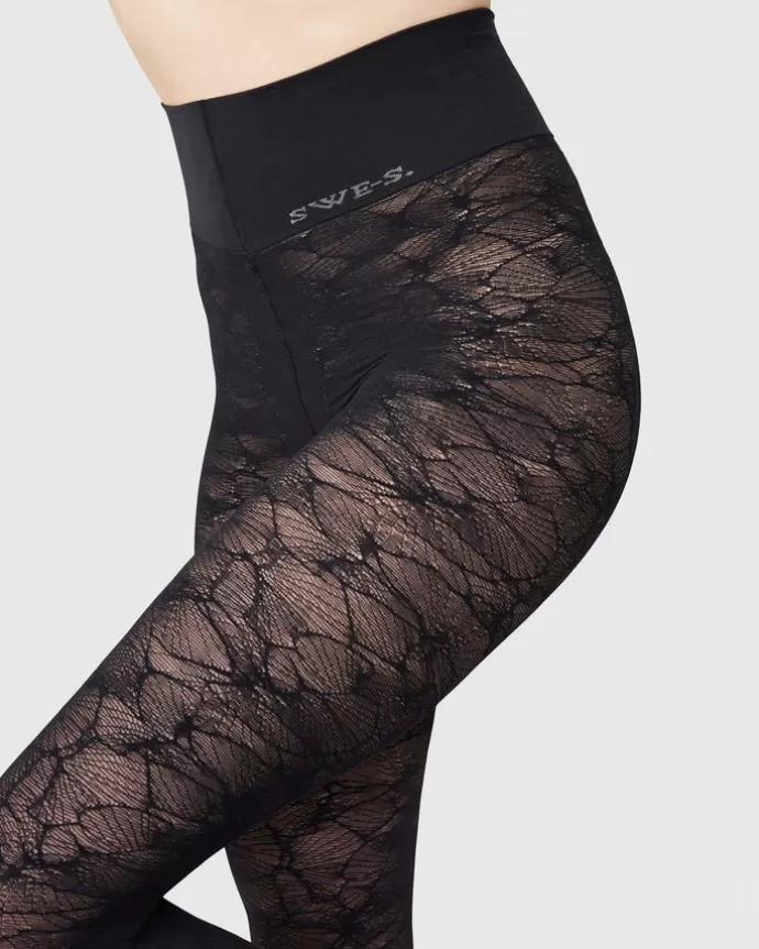 Best Swedish Stockings Alba Ginkgo Tights Black