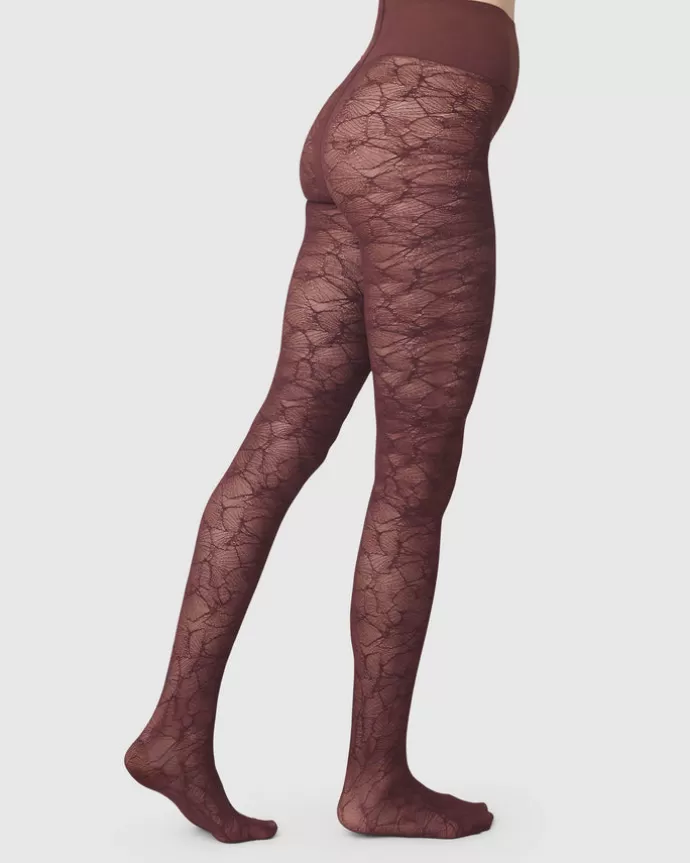 Discount Swedish Stockings Alba Ginkgo Tights Wine