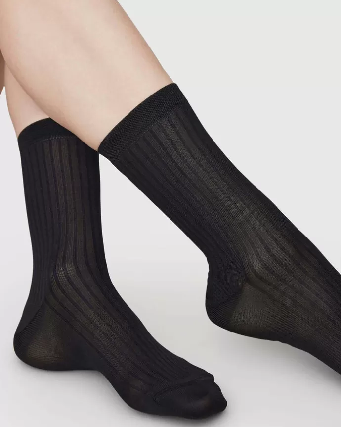 Fashion Swedish Stockings Alexa Silk Touch Socks Black