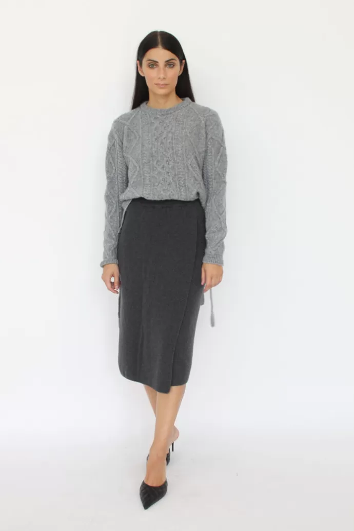 TENNÉ Allegra Cashmere Blend Wrap Skirt