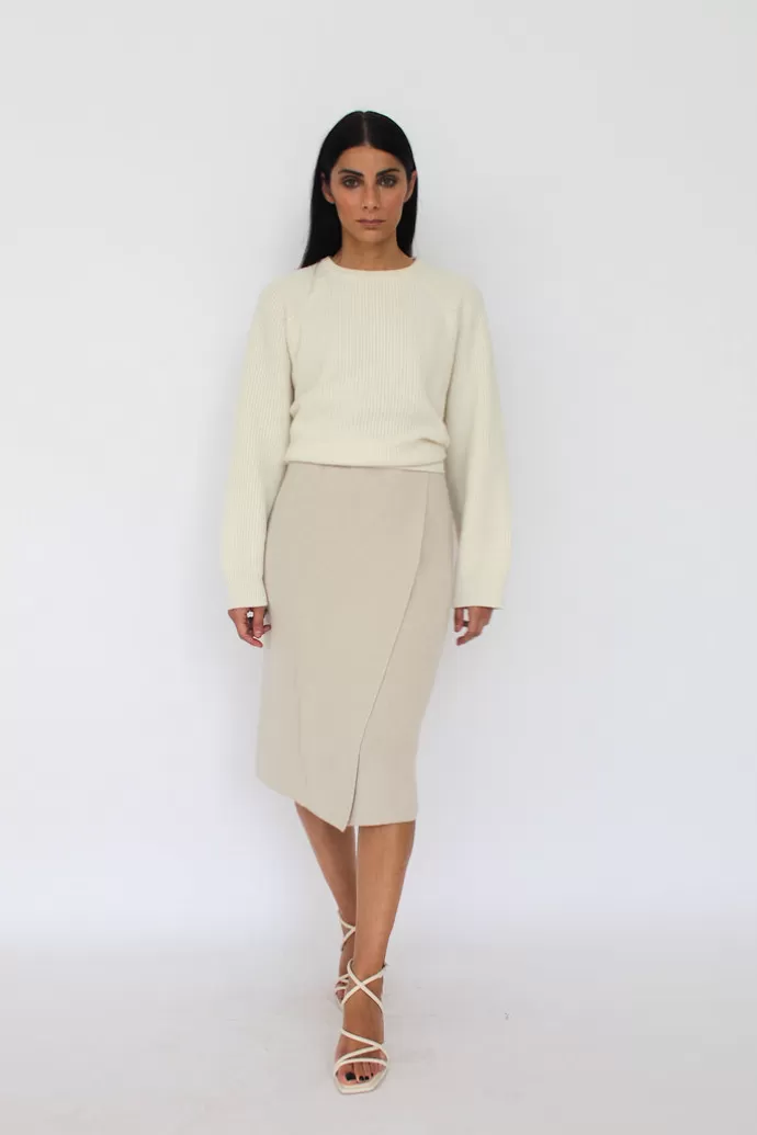 TENNÉ Allegra Cashmere Blend Wrap Skirt