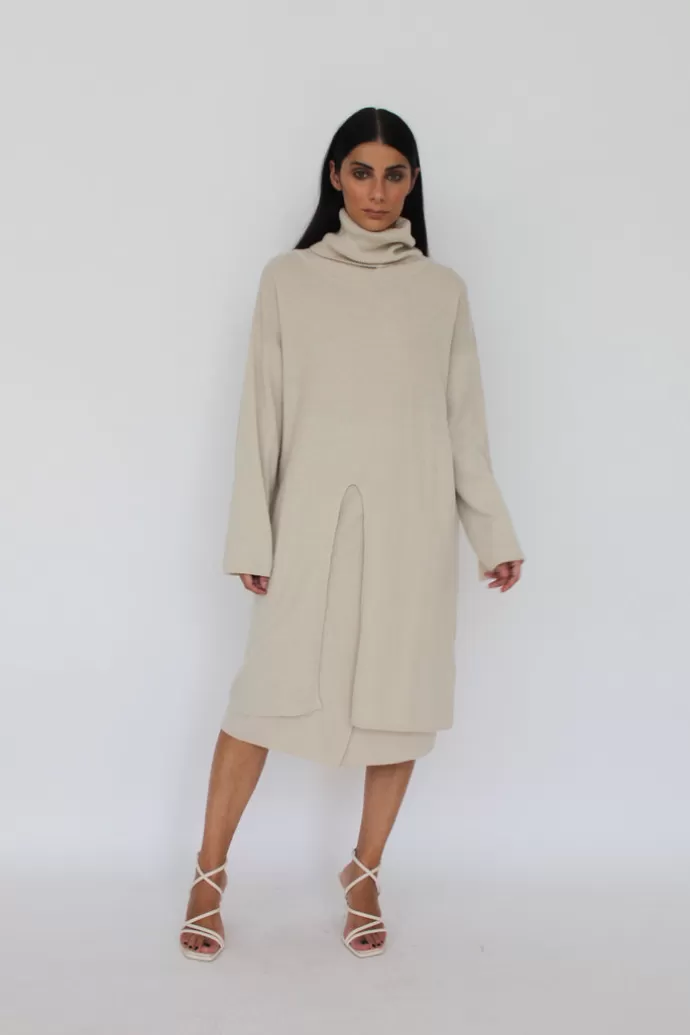 TENNÉ Allison Turtleneck Sweater With Slit