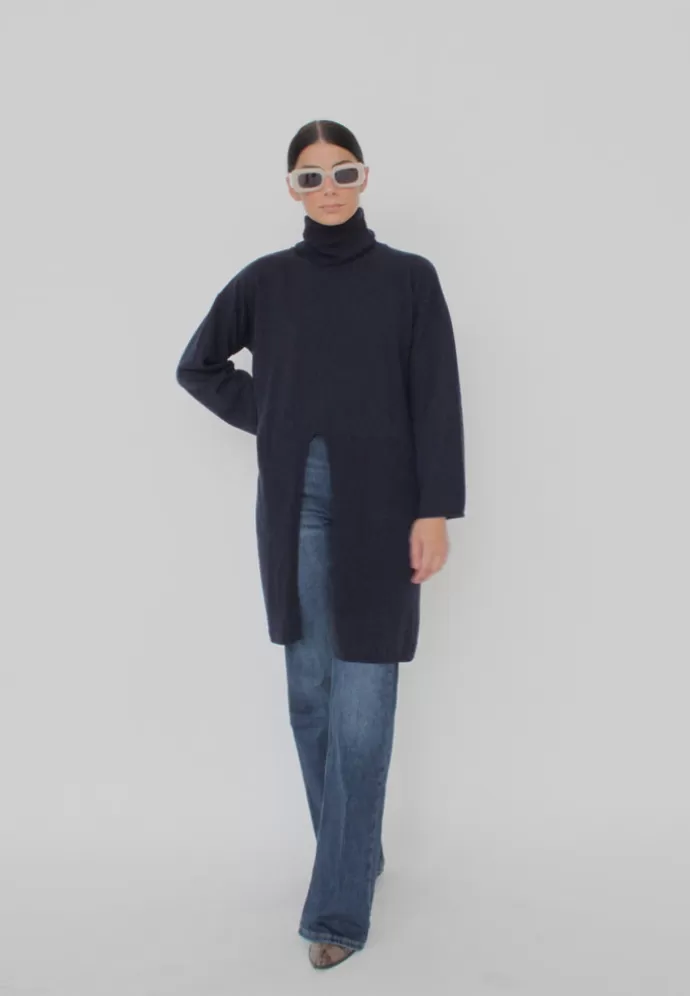 TENNÉ Allison Turtleneck Sweater With Slit