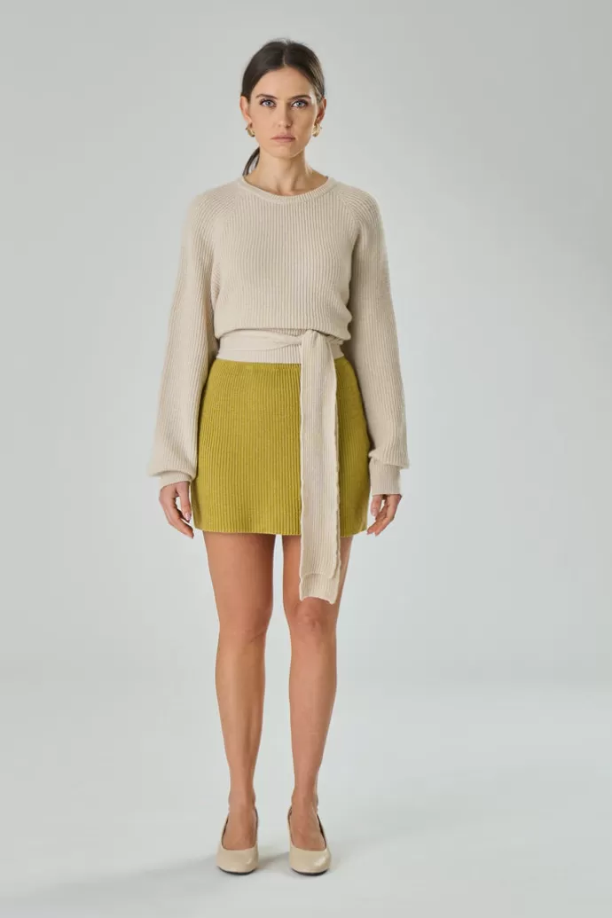 TENNÉ Amber Cashmere Blend Crewneck With Bow