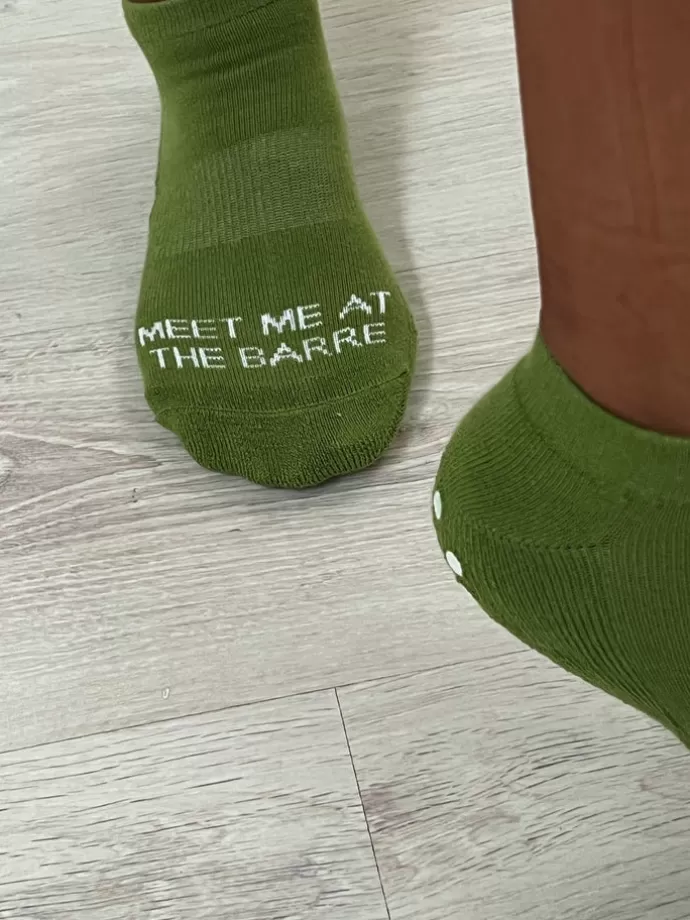 Fashion Vanilla Sand Ankle Socks Meet Me At The Barre Avocado Green