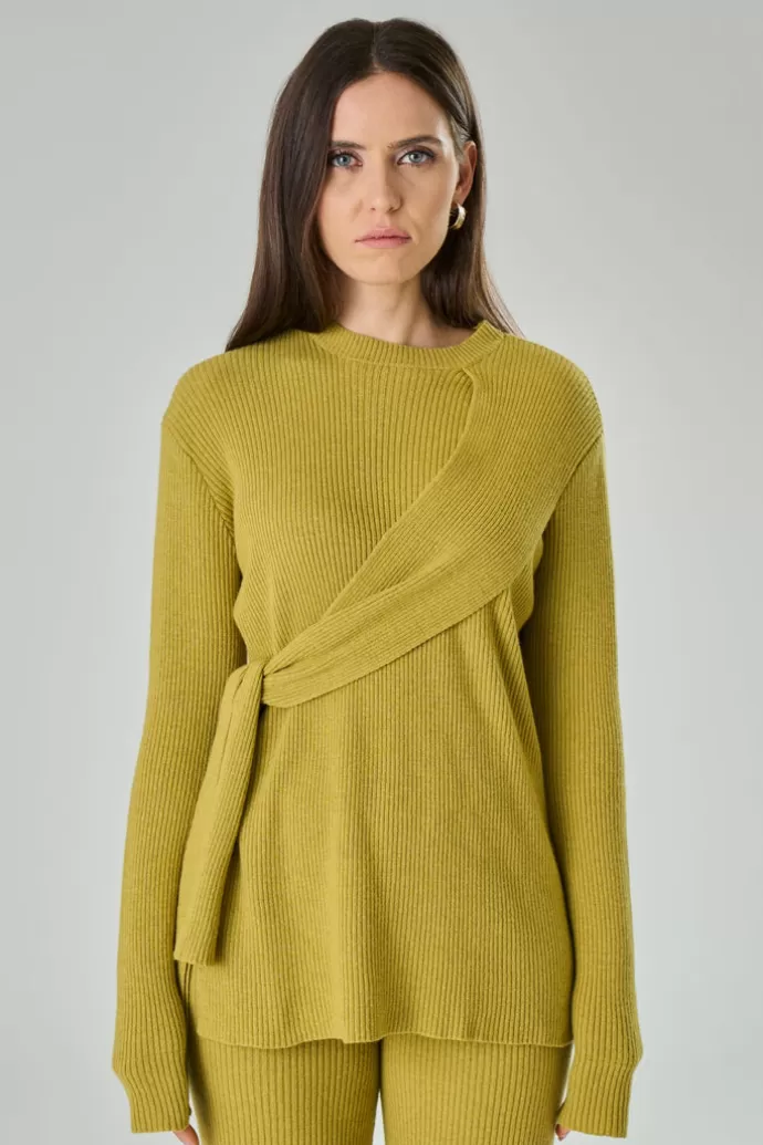 TENNÉ Antonia Cashmere Blend Knit With Side Bow