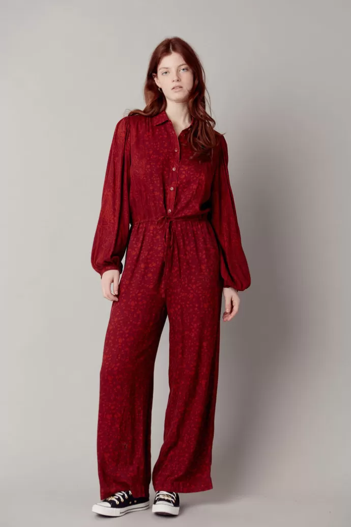 New KOMODO Ava Rayon Jumpsuit Viini Punainen