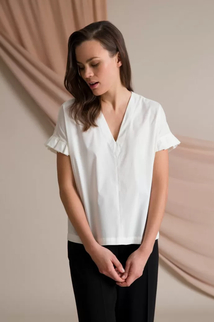 Online VOGLIA Belle Pleat Sleeve Blouse Soft White