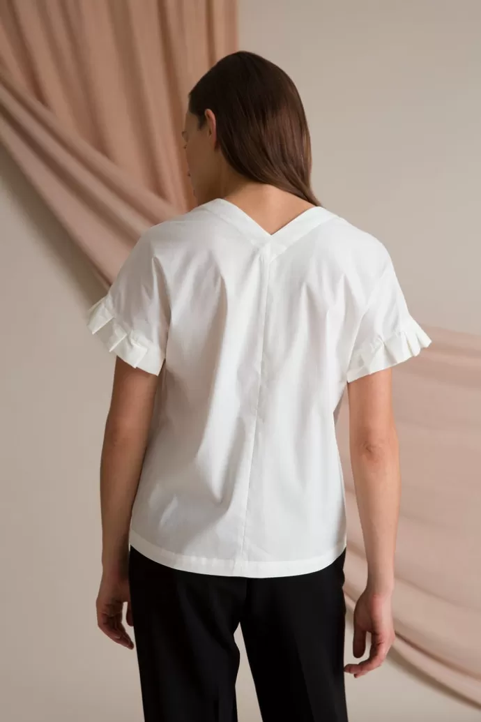 Online VOGLIA Belle Pleat Sleeve Blouse Soft White