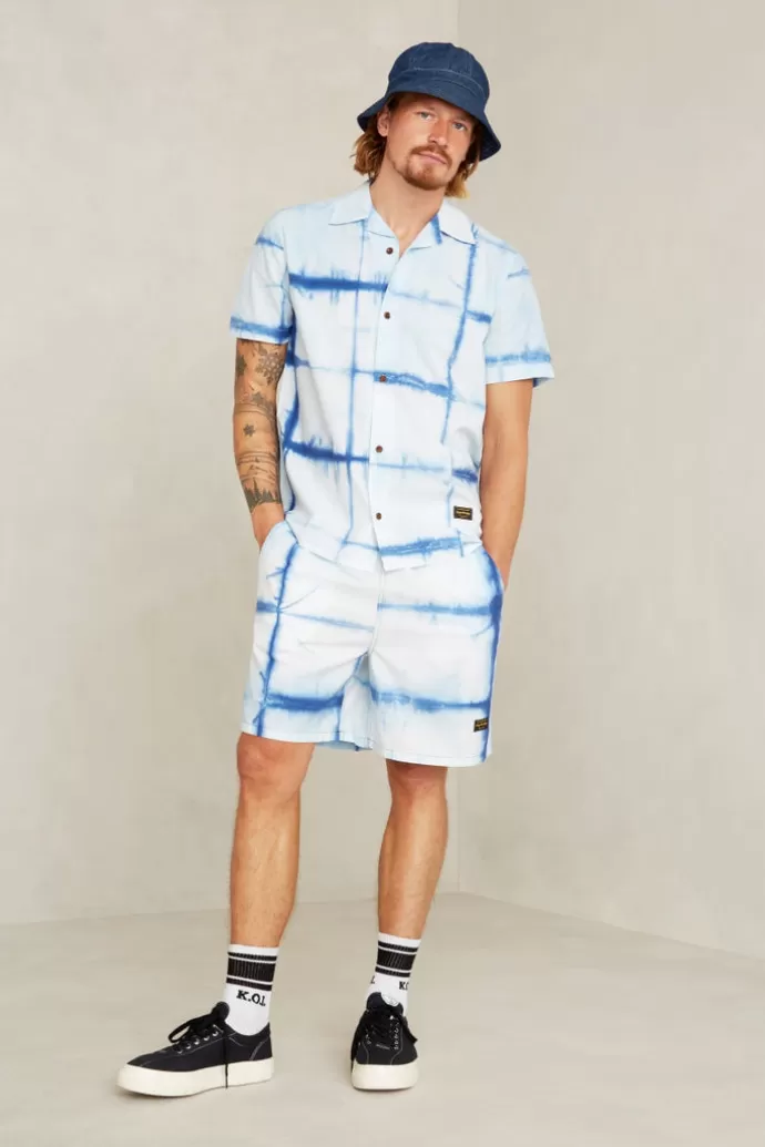 Outlet Kings Of Indigo Bidatsu Shortsit Shibori Luonnollinen Indigo