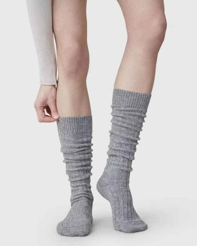 Outlet Swedish Stockings Bodil Chunky Knee-Highs Grey