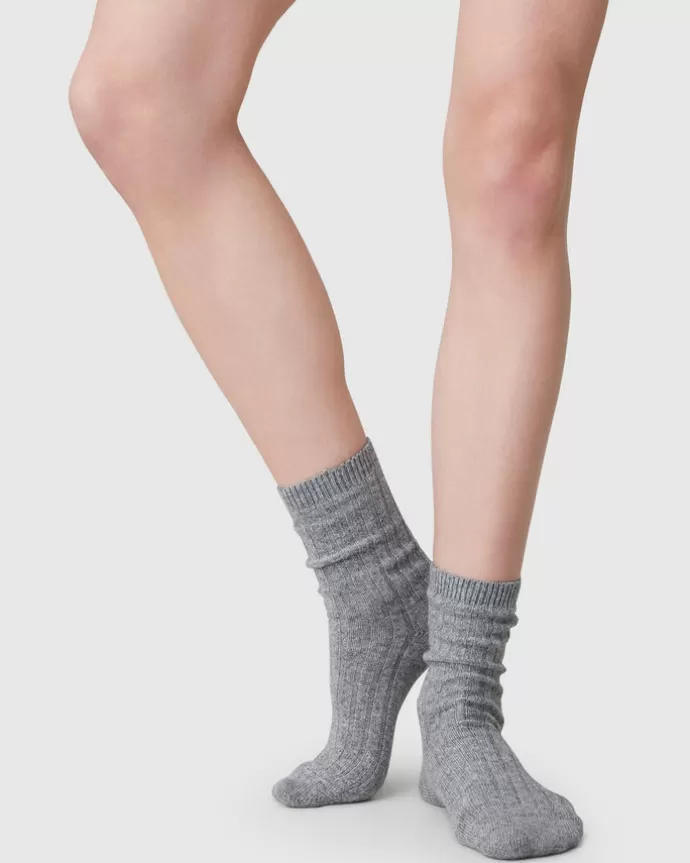 Outlet Swedish Stockings Bodil Chunky Socks Grey