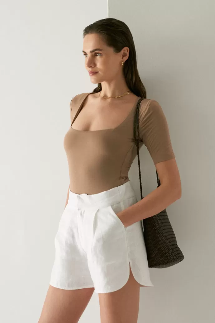 Saint Body Body With Square Neckline Cappuccino