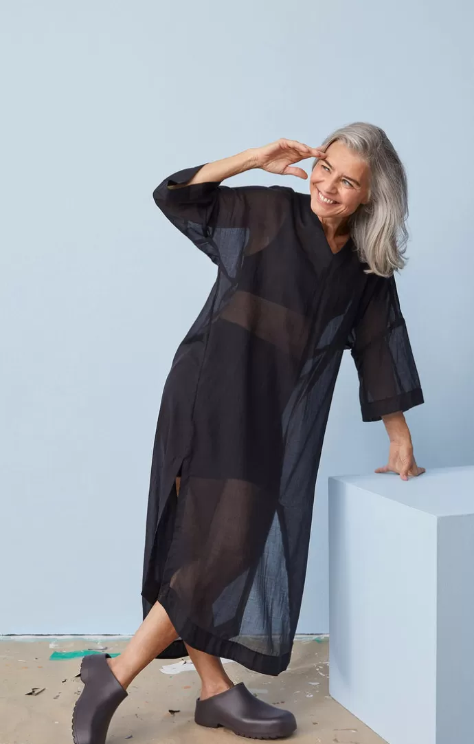 Papu Caftan Dress Black See-Through