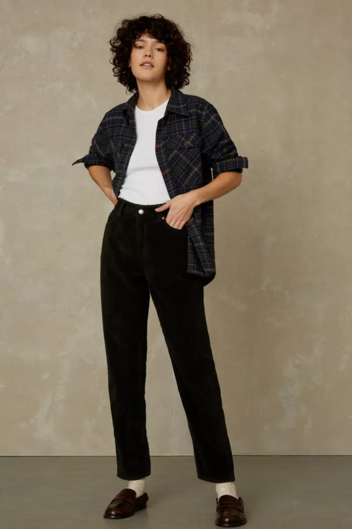Kings Of Indigo Caroline Cropped Jeans Forest Green Corduroy