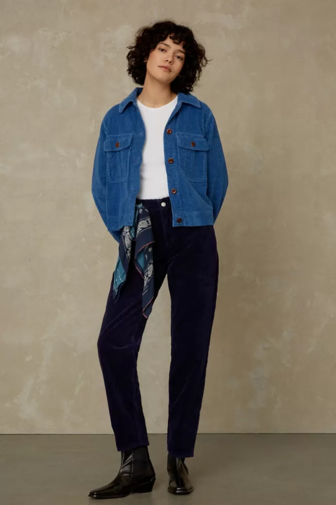 Kings Of Indigo Caroline Cropped Jeans Worker Blue Corduroy
