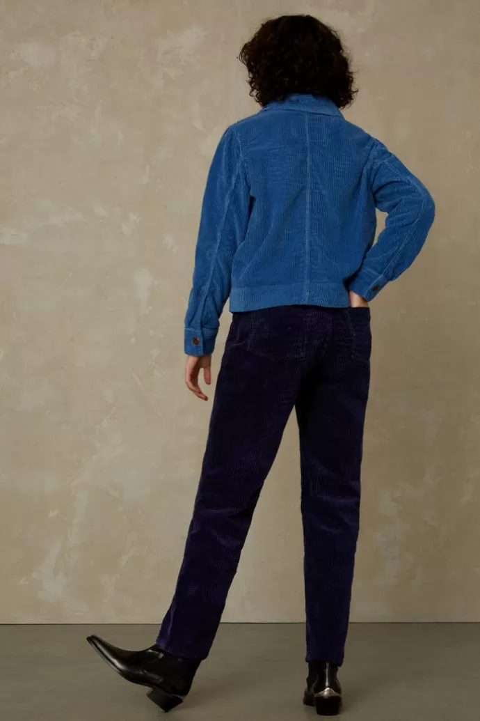 Kings Of Indigo Caroline Cropped Jeans Worker Blue Corduroy