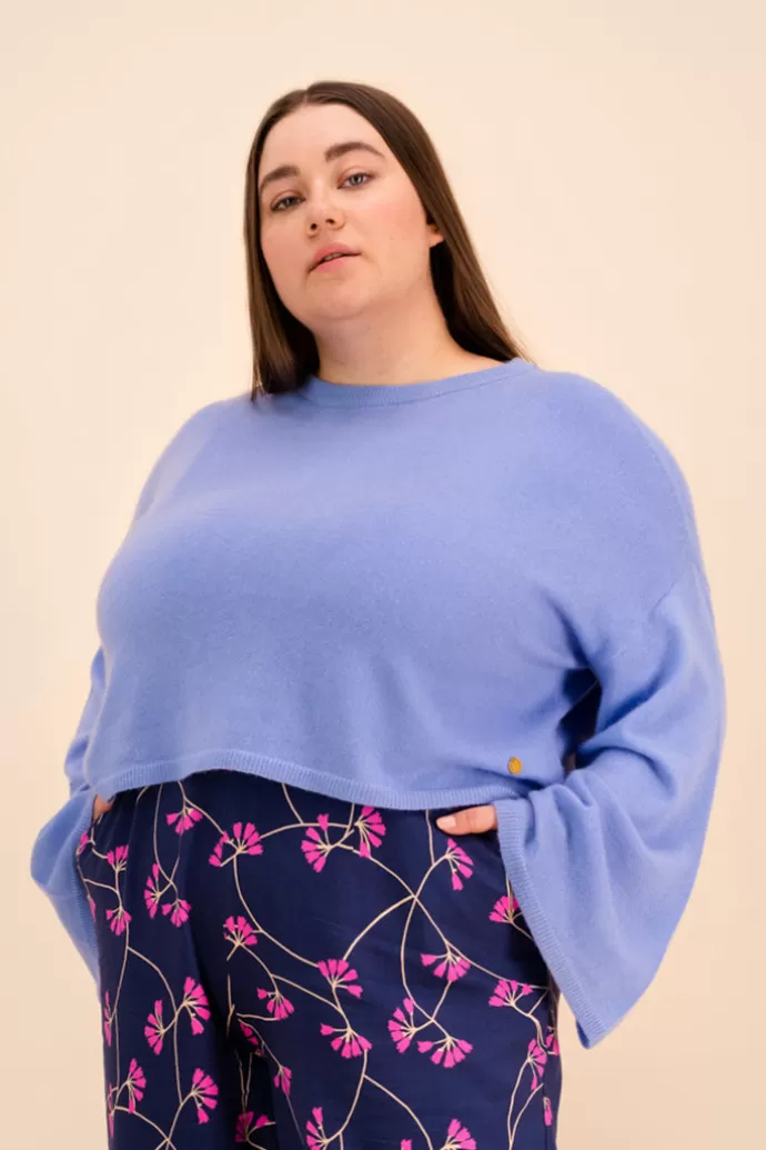 KAIKO Cashmere Crop Neule Blue Mist