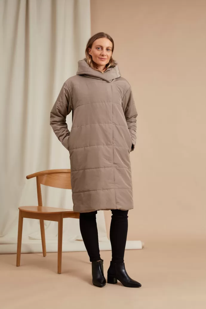 VOGLIA Concert Water Repellent Puffer Coat Sand