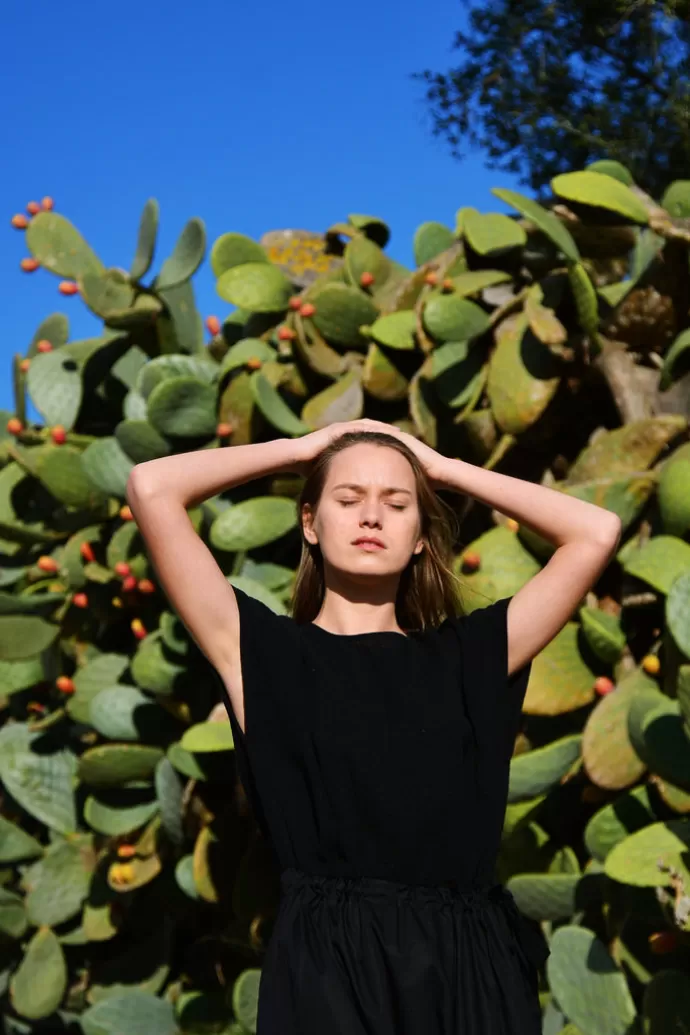 Cecilia Sörensen Corisia Mekko Musta Orgaaninen Tupla Harso/Pellava