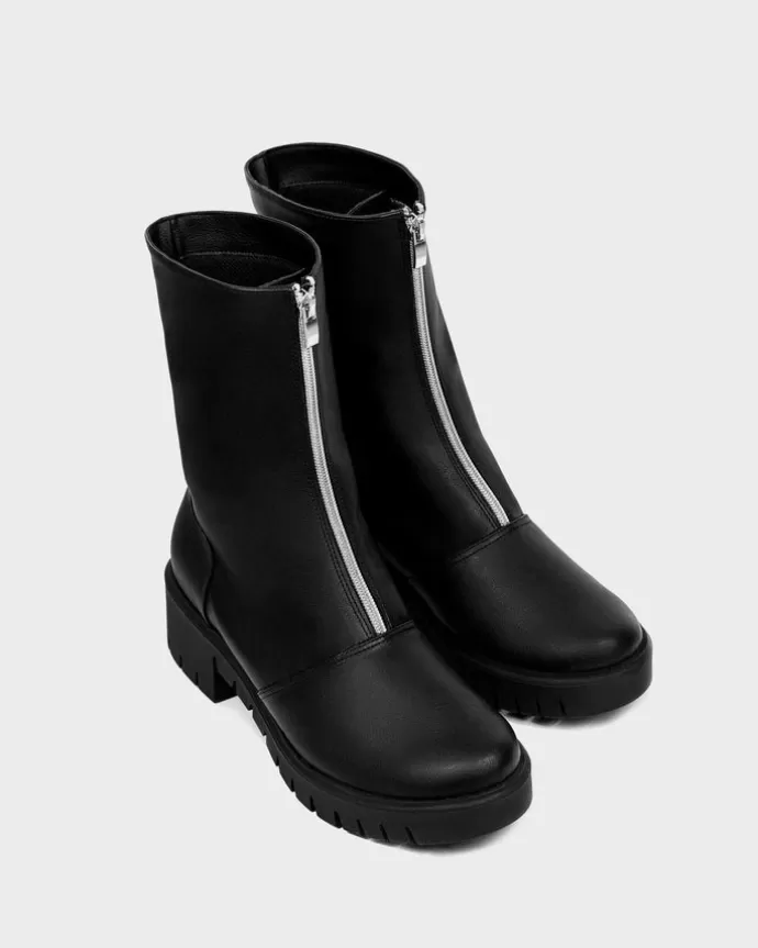 Flash Sale BOHEMA Cyber Boots Cactus Leather Ankle Boots Black