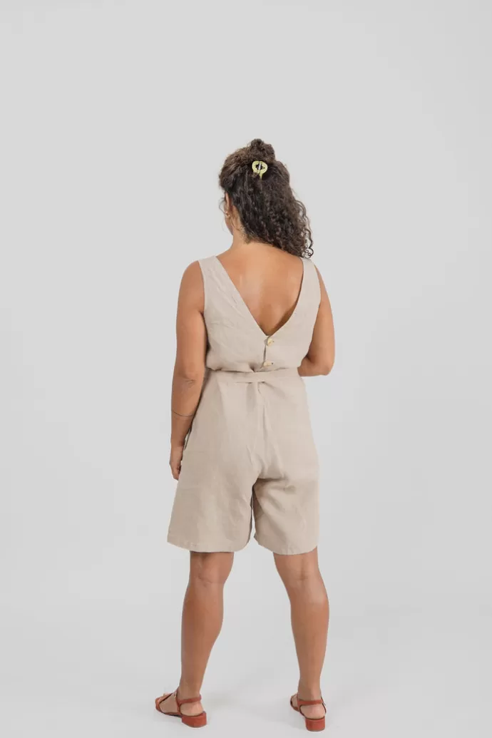 Flash Sale Näz Daisy Linen Romper Beige