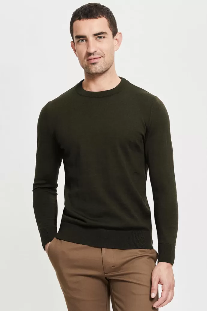 Cheap FRENN Daniel Extra Fine Merino Wool Pullover Green