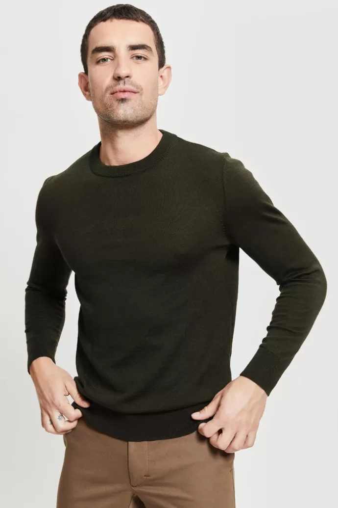 Cheap FRENN Daniel Extra Fine Merino Wool Pullover Green