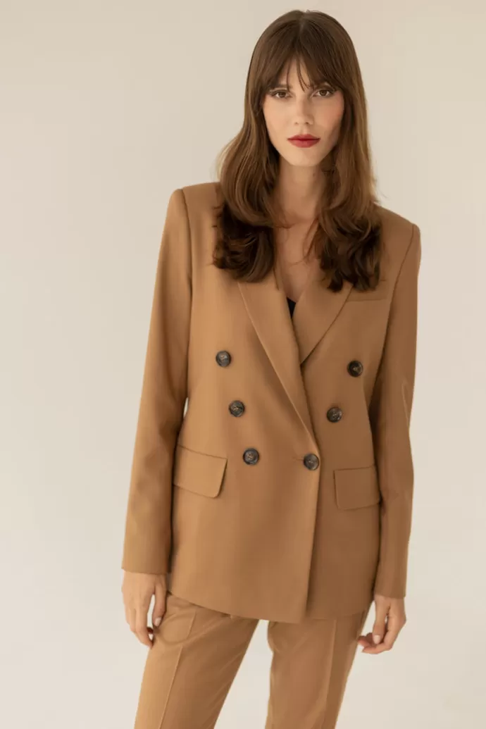 Enteliér Double-Breasted Jacket Caramel