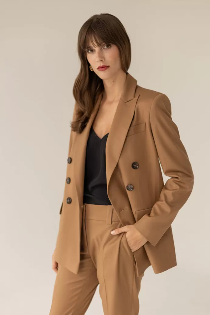 Enteliér Double-Breasted Jacket Caramel