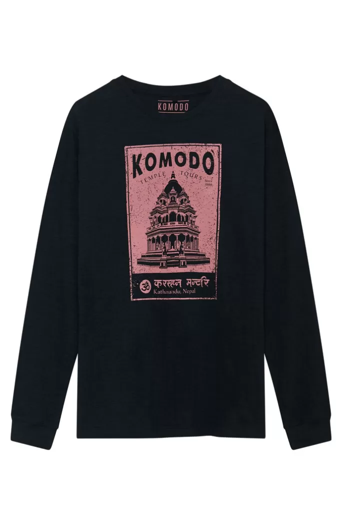 New KOMODO Dunbar Temple Orgaanisesta Puuvillasta Valmistettu Tee Musta