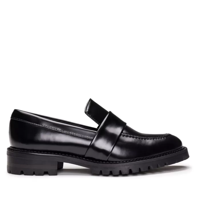 Hot NAE Vegan Shoes Elena Vegan Chunky Sole Loaferit Musta