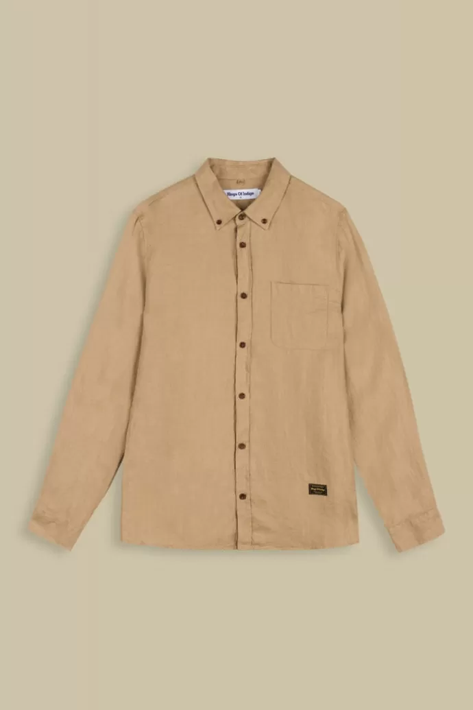 Fashion Kings Of Indigo Enda Linen Shirt Beige