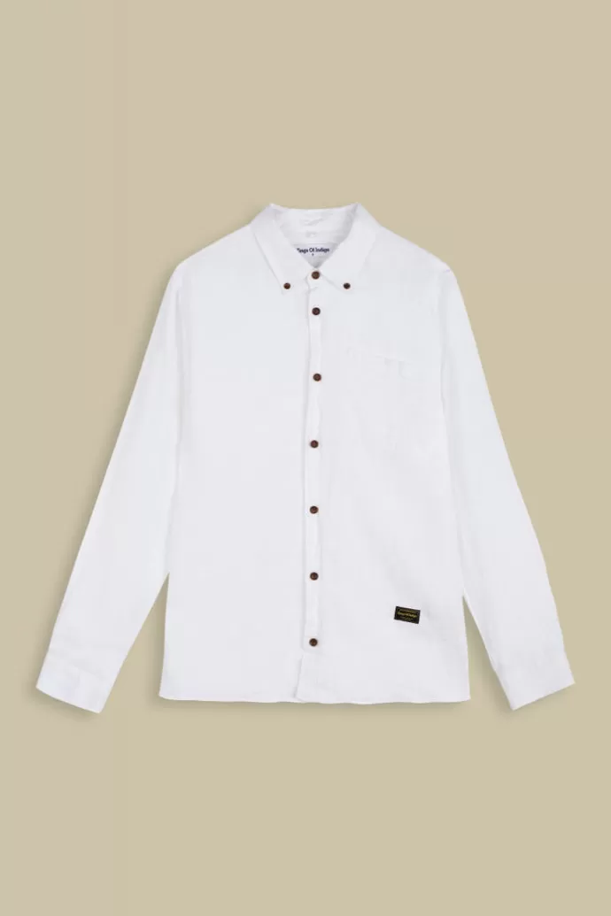 Store Kings Of Indigo Enda Linen Shirt Optical White