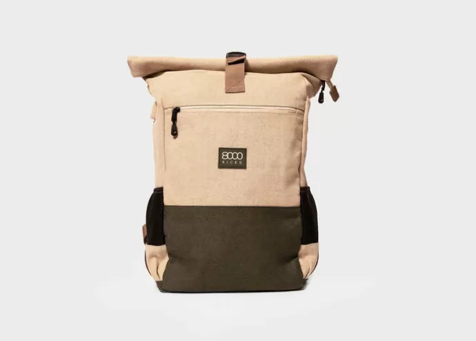 Clearance 8000Kicks Everyday Backpack In Beige And Green