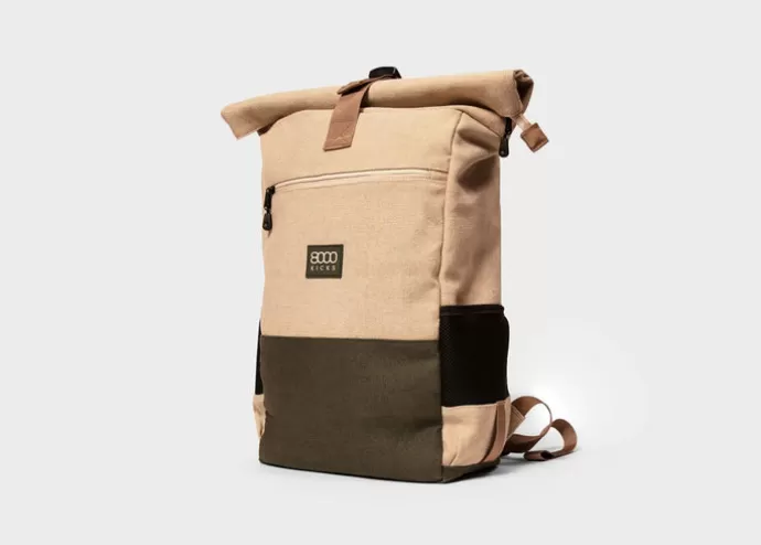 Clearance 8000Kicks Everyday Backpack In Beige And Green