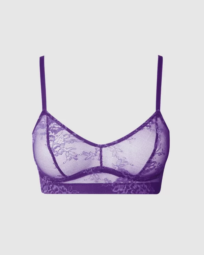 Sale UNDERSTATEMENT Floral Lace Balconette Lilac