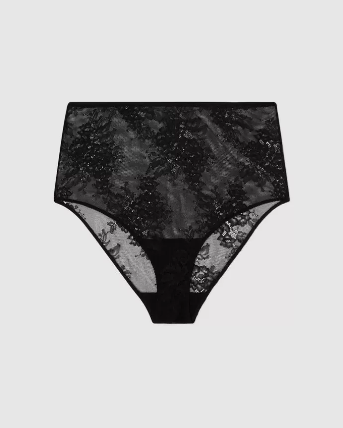 Cheap UNDERSTATEMENT Floral Lace Highwaist Briefs Black