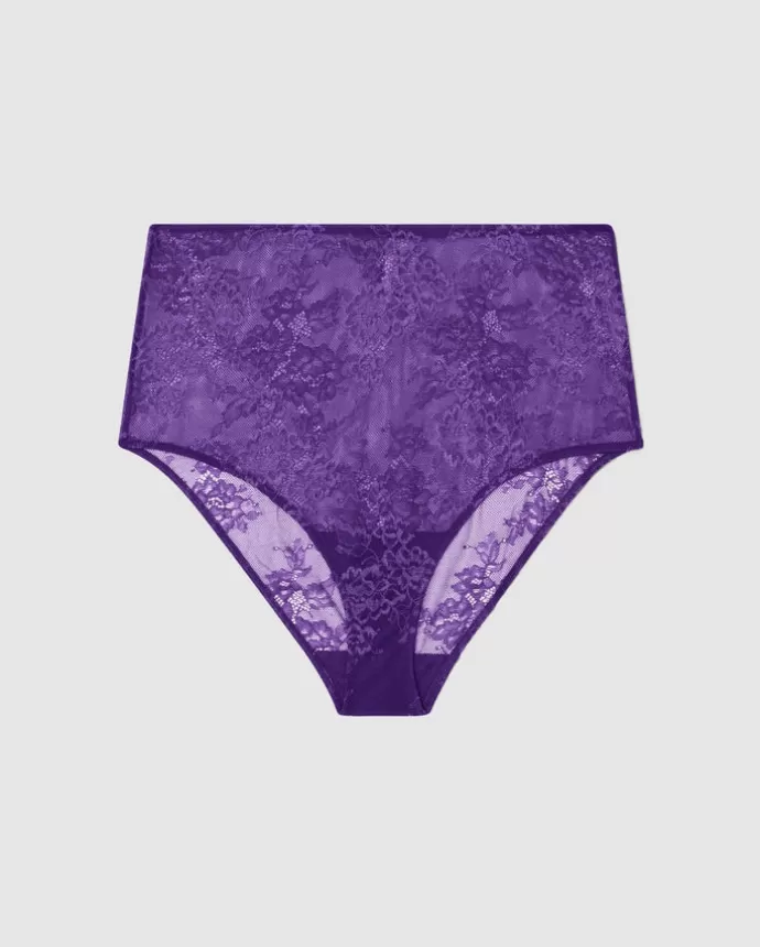 Hot UNDERSTATEMENT Floral Lace Highwaist Briefs Lilac