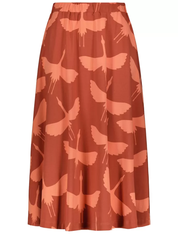 YO ZEN Flow Skirt Cranes Terracotta