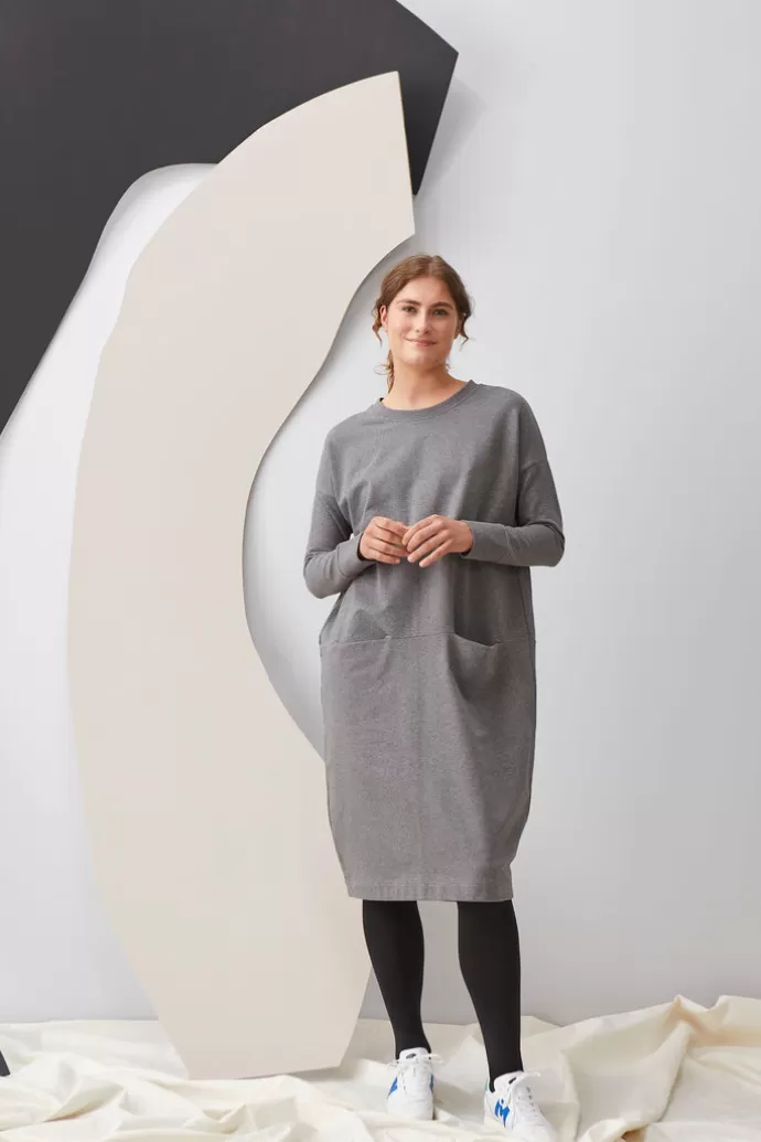 Papu Giant Split Dress Melange Grey