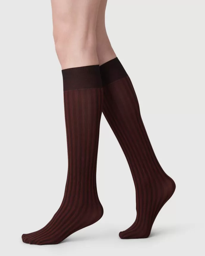 Sale Swedish Stockings Hilda Knee-Highs Wine