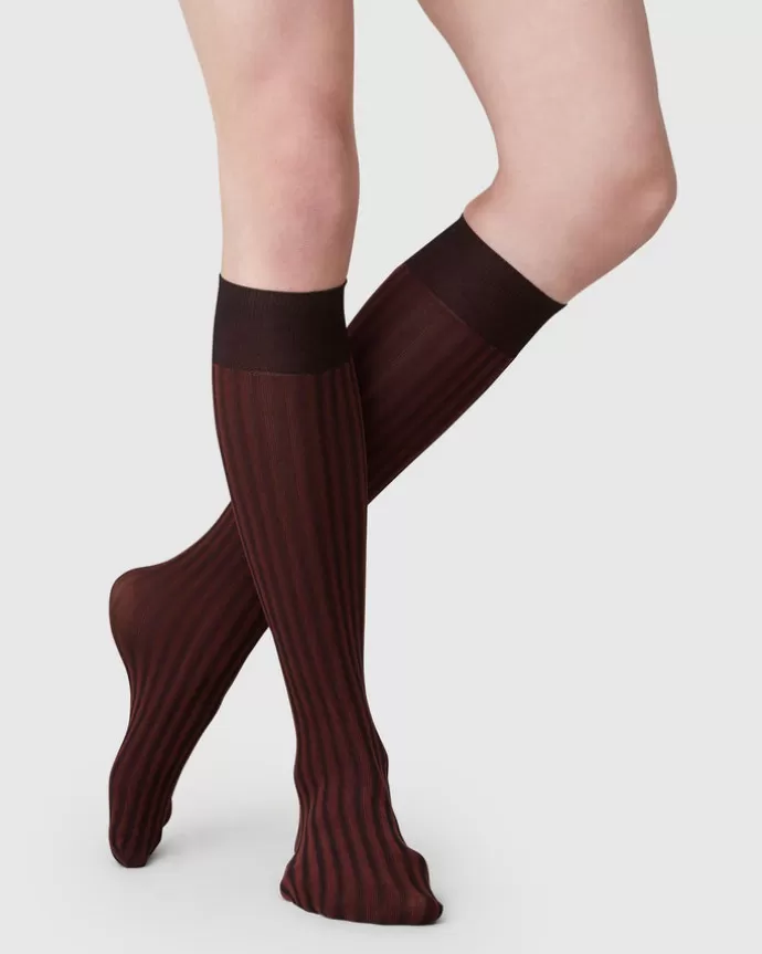 Sale Swedish Stockings Hilda Knee-Highs Wine