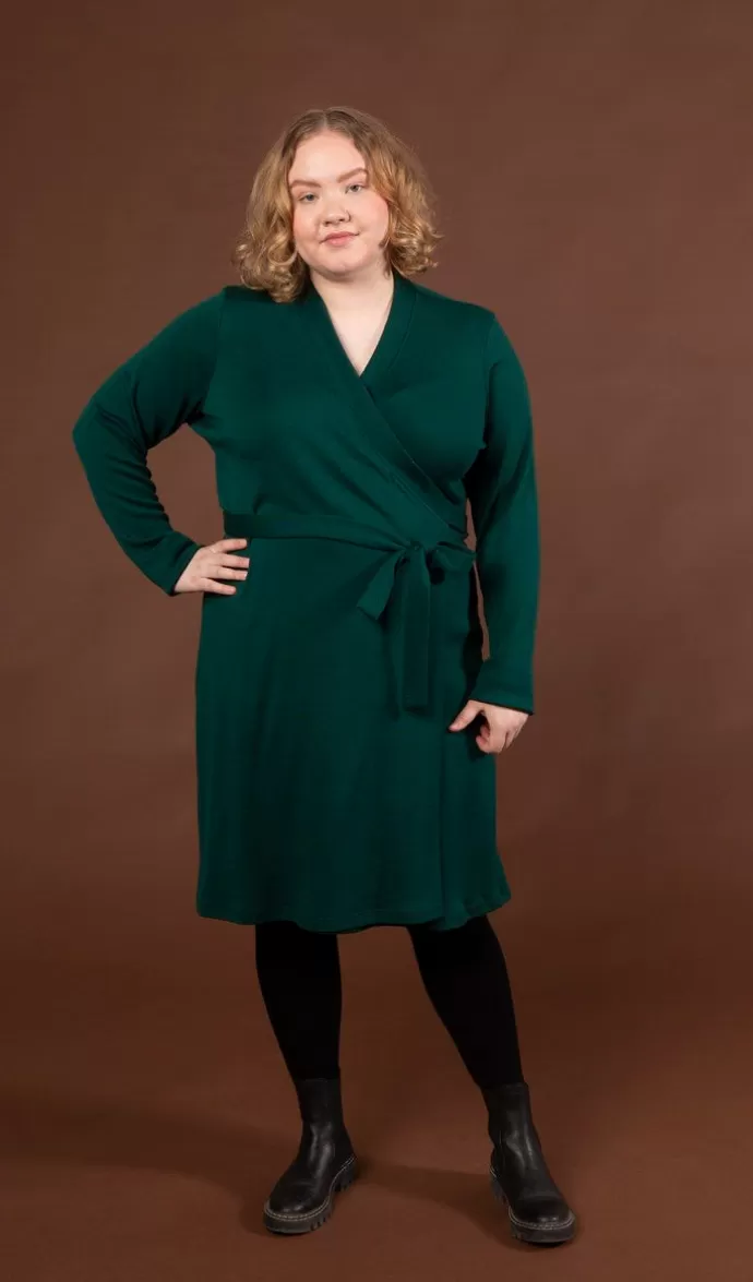 NOUKI Iisi Merino Wrap Dress Green