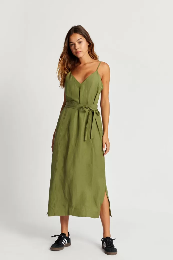 KOMODO Iman Slip Dress Khaki Green