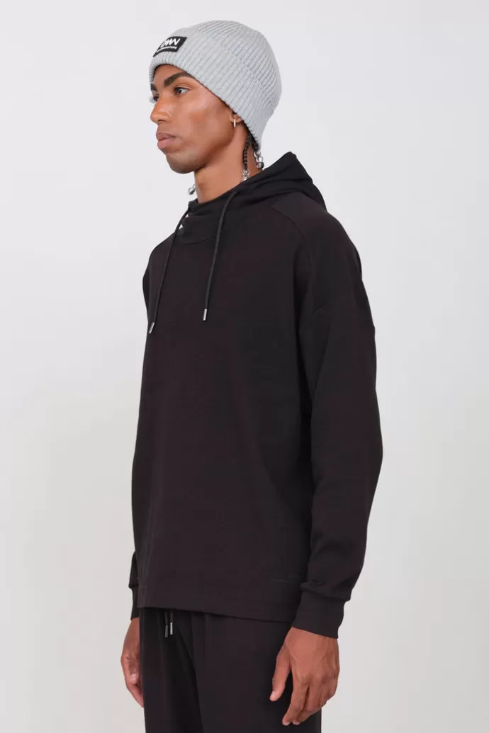 Clearance Off With Nature Interlock Hoodie Black