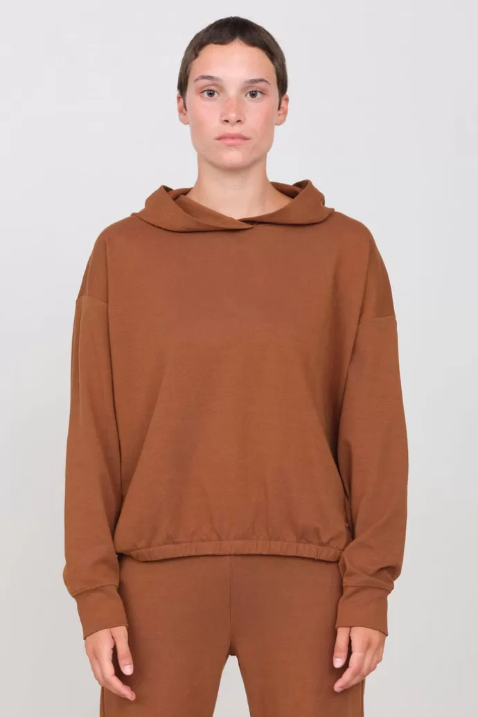 Off With Nature Interlock Short Hoodie Peanut