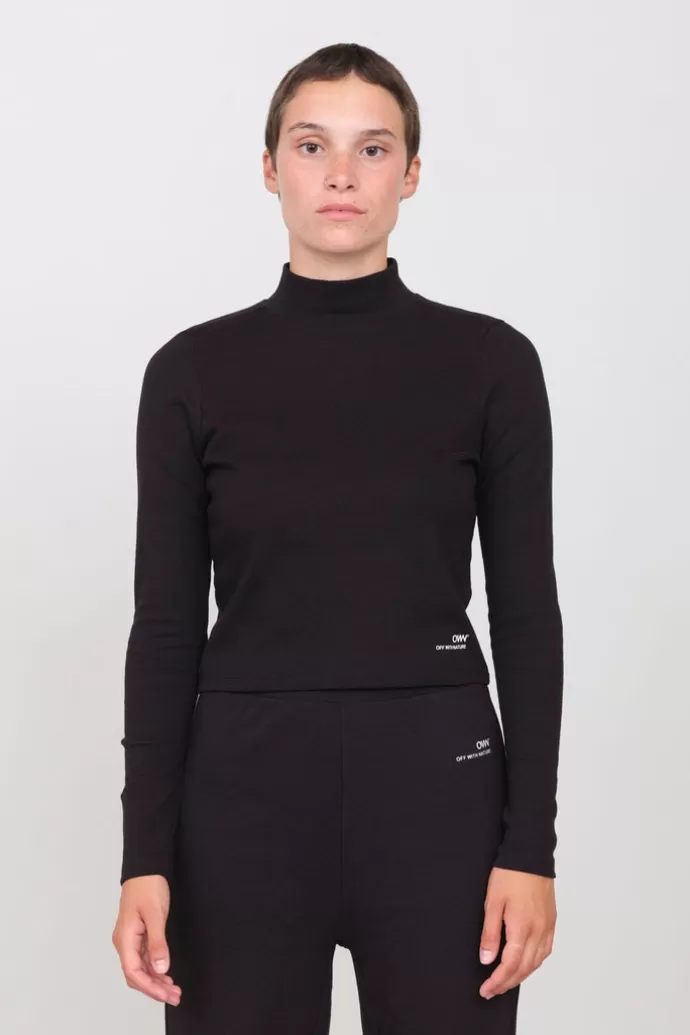 Flash Sale Off With Nature Interlock Turtleneck Black